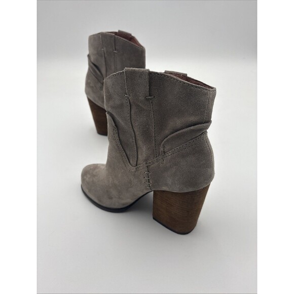 Jeffrey Campbell Havana Last Suede Leather Fringe Ankle Boots Western Taupe Sz 6 - Picture 3 of 5